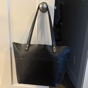 Portland Leather Black Tote Bag